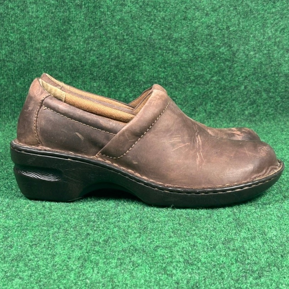 B.O.C. Born Concept Brown Leather Clogs Slip On Platform Shoes Womens 11M C45723 - Picture 2 of 9